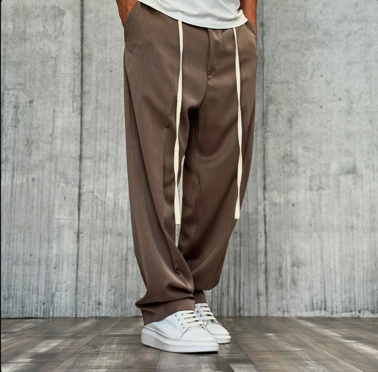 PANTALONE CON ELASTICO + COULISSE  - NEW JOB BRAND - ART. BONSAI - COL. TORTORA