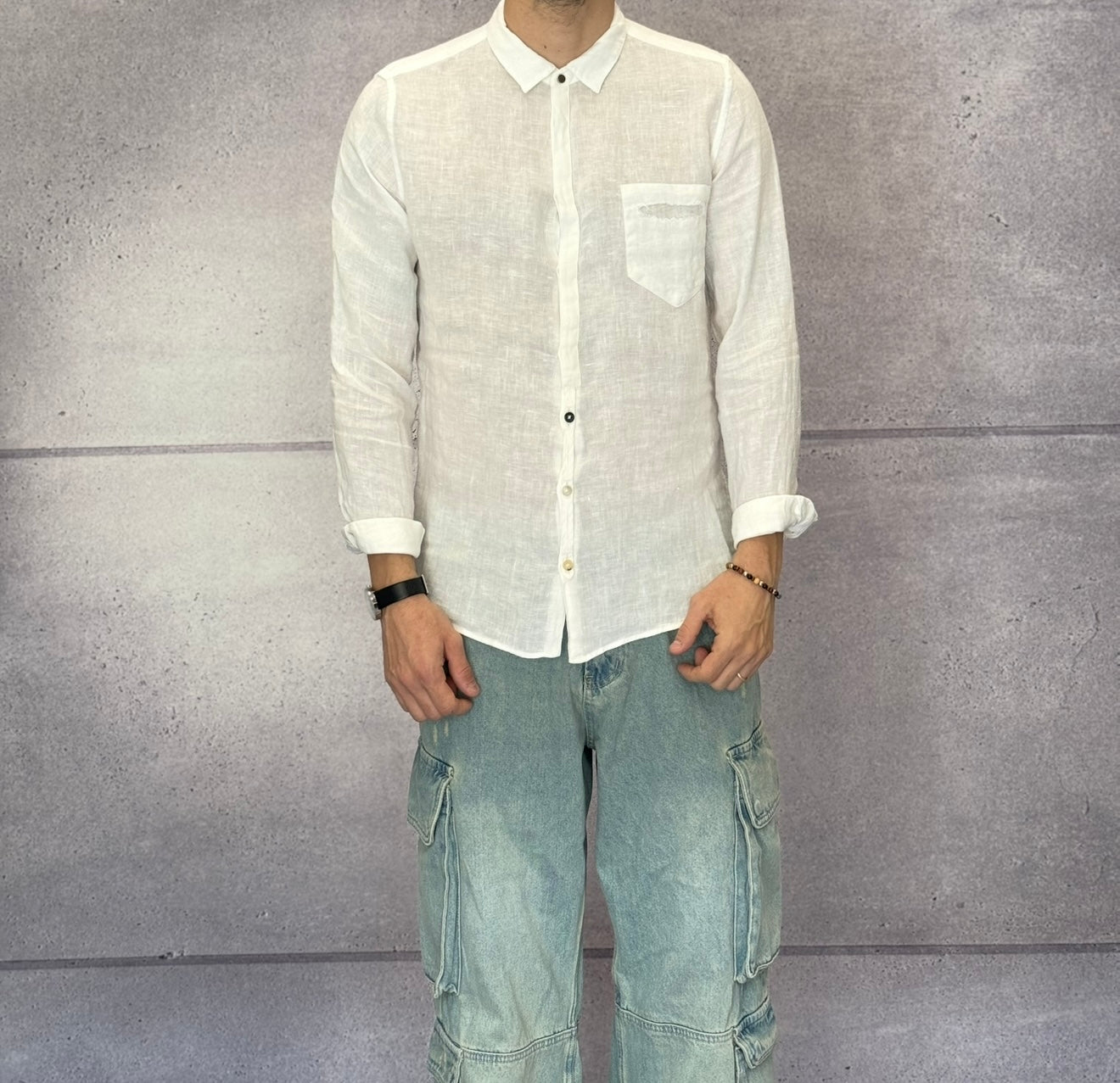 CAMICIA COLLETTO IN LINO - BERNA - *ART. 230310