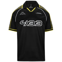 T-SHIRT 222 BANDA ROMBAT 433 - KAPPA - ART. 322F8DW - COL. Black-white-yellow blazing